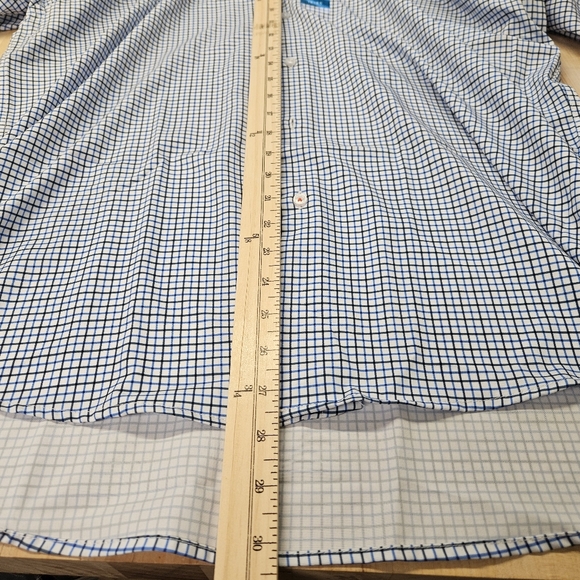 Nautica Men's Slim Fit Stretch Performance S/S Dress Shirt, Blue XXL 18-18.5 - Picture 8 of 11